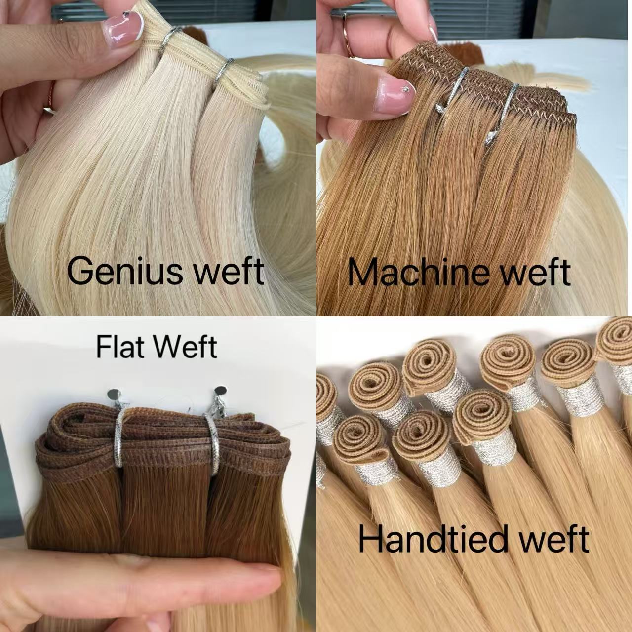 Types of Hair Wefts: Genius, Machine, Hand Tied, Butterfly &amp; More (Complete Salon Guide 2026)
